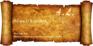Alexi Lóránt névjegykártya